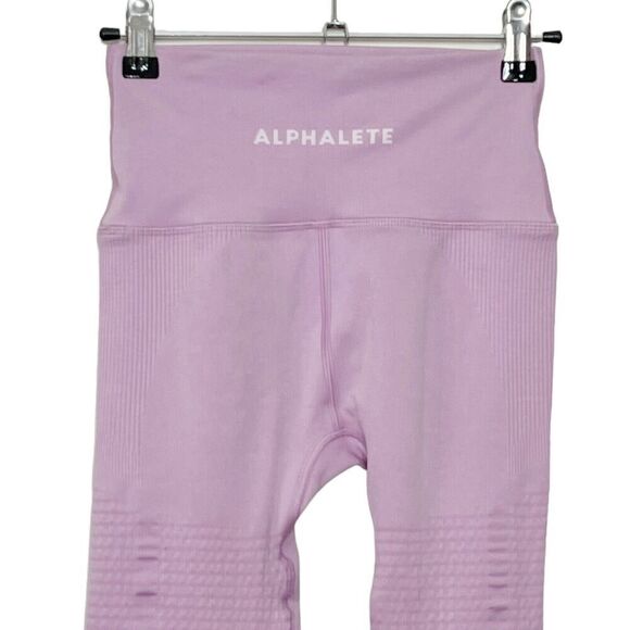 Alphalete Halo Seamless Leggings Bloom Pink Size Small High Rise 25in Stretch - Picture 2 of 11